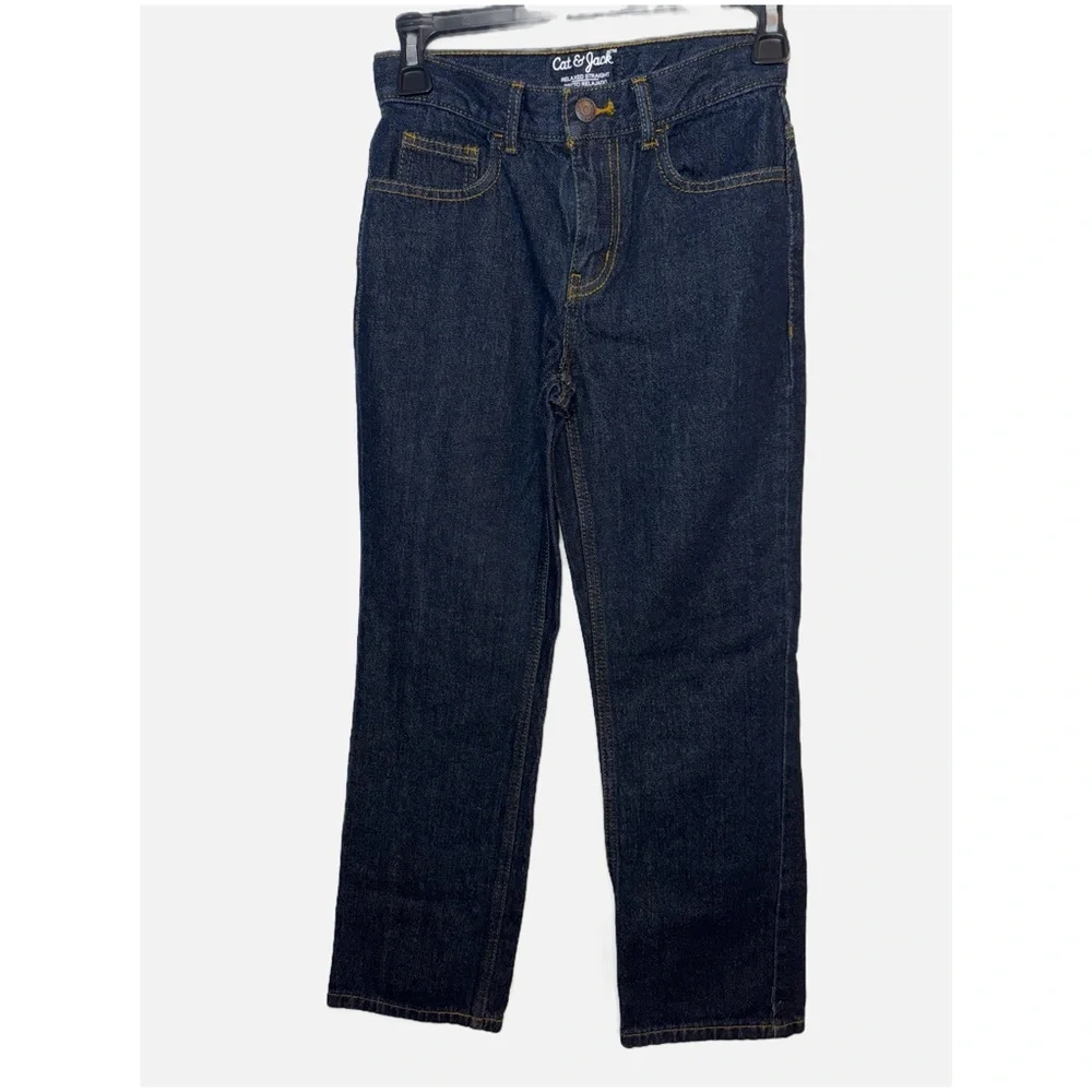 Cat & Jack- NWT High Rise Relaxed Straight Leg Jeans Boys size 12 - Picture 3 of 8